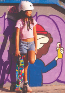 Patinete Infantil 3 Rodas Dobrável Com Led Conect Brinq BV0011 Brinquedo para Crianças Estável, Seguro E Divertido Colorido